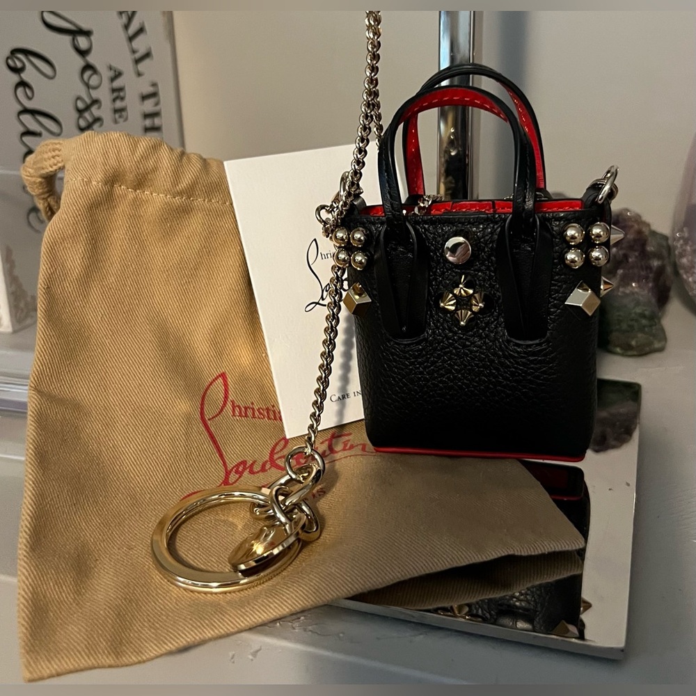 NWOT Rare Christian Louboutin CABATA Leather Crossbody/AirPods Case/Key Ring